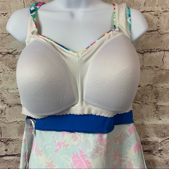 Lands’ End Leaf Print Tropical Tankini Swim Top - Picture 7 of 10